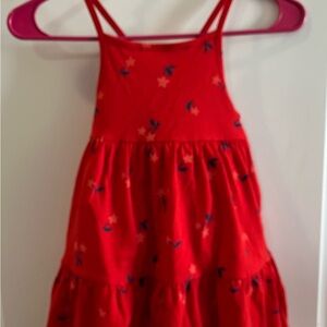 Red Floral Sleeveless Dress Size 5 T